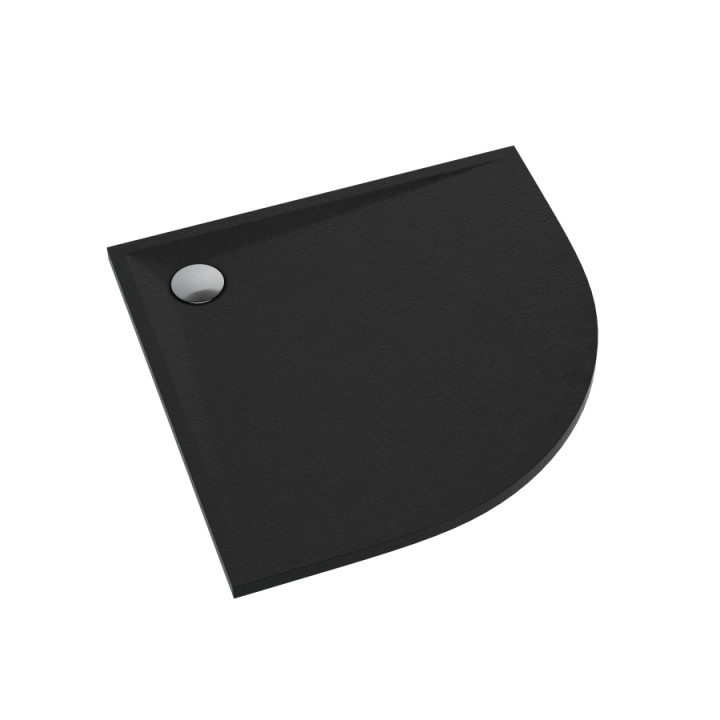 Schedline Brodzik kompozytowy Stabilsound Plus® Libra Black Stone 80x80x3 cm R55, półokrągły, Gwarancja 15 lat